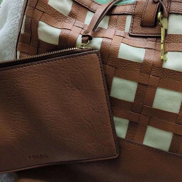 Fossil Rachel tote bag Leather and Canvas - Picture 2 of 10